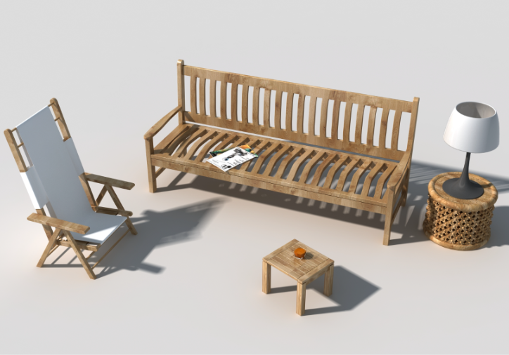 中式沙发椅子组合3D模型【ID:38943966】