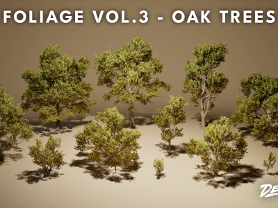 【UE】橡树 Foliage VOL.3 – Oak Trees (Nanite and Low Poly)【ID:73397742】